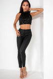 Louise Black Push Up Wax Jeans