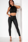 Louise Black Push Up Wax Jeans