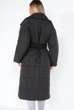 Lucille Black Wrap Duvet Coat