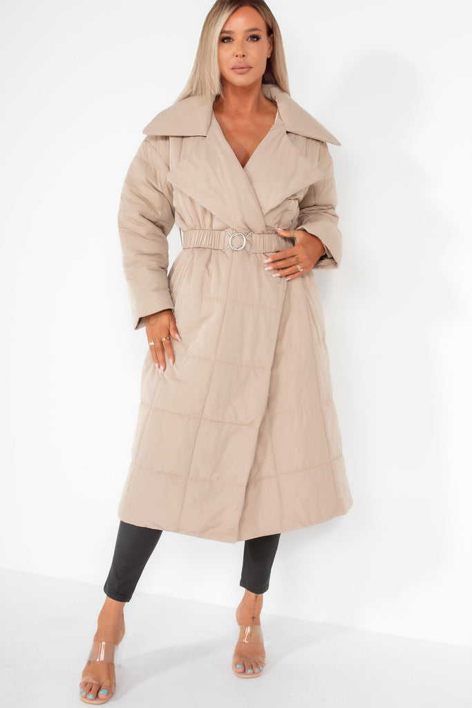 Lucille Camel Wrap Duvet Coat