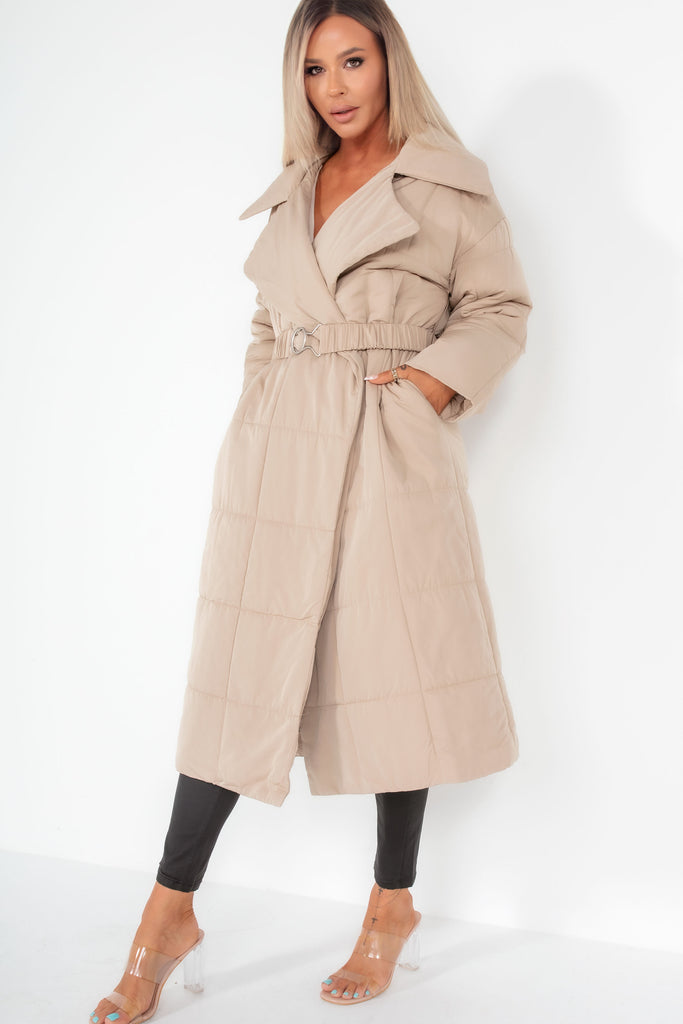 Lucille Camel Wrap Duvet Coat