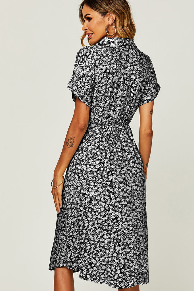 Luella Black Floral Midi Dress