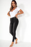 Lylah Black Belted Skinny Jeans