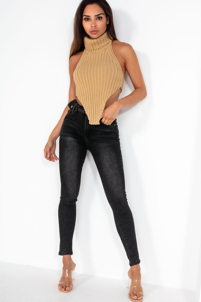 Lylah Black Belted Skinny Jeans