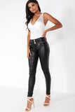 Madison Black High Waisted Wax Trousers (3129157253)