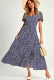 Maisie Navy Printed Maxi Dress