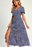 Maisie Navy Printed Maxi Dress