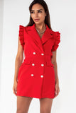 Nancy Red Sleeveless Blazer Dress