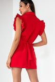 Nancy Red Sleeveless Blazer Dress