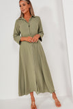 Nash Khaki Maxi Shirt Dress