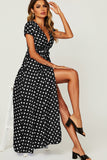 Nellie Black Polka Dot Wrap Dress