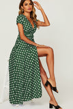 Nellie Green Polka Dot Wrap Dress