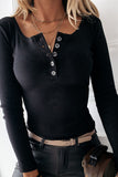 Noelle Black Ribbed Top