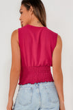Norinne Pink Shirred Waist Sleeveless Top
