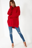 Norma Red Side Split Knit Jumper