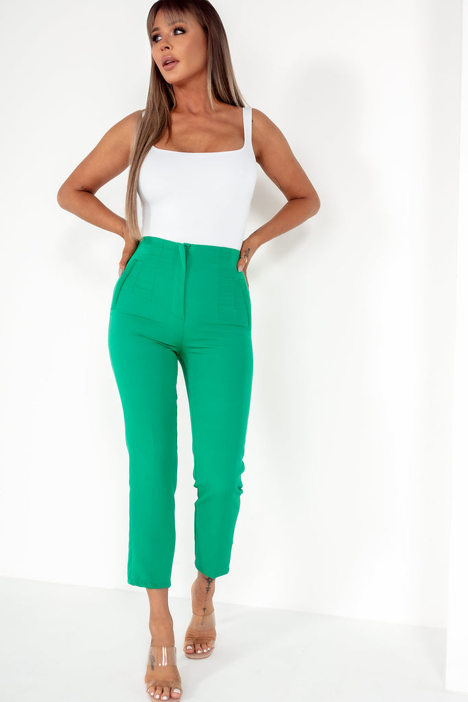 Ohanna Green Cigarette High Waist Trousers