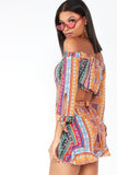 Olisa Multi Coloured Aztec Shorts Co Ord