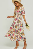 Oriana Cream Floral Maxi Dress