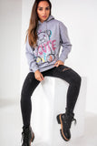 Paisley Grey Bear Print Hoodie