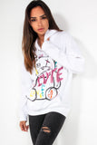 Paisley White Bear Print Hoodie