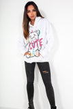 Paisley White Bear Print Hoodie