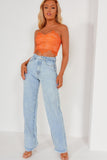 Pearlette Blue Acid Wash Straight Leg Jeans
