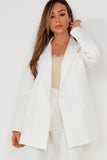 Pearly White Oversized Belted Blazer