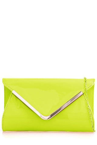 neon green clutch bag