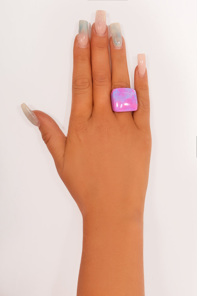 Pink & Purple Marble Effect Ring