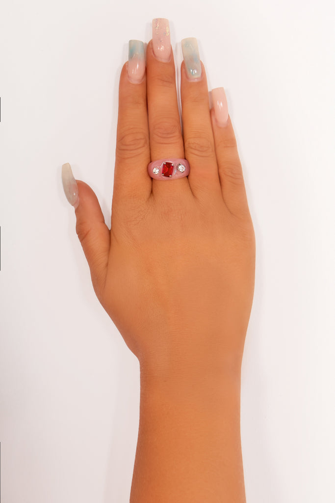 Pink Ring With Gems