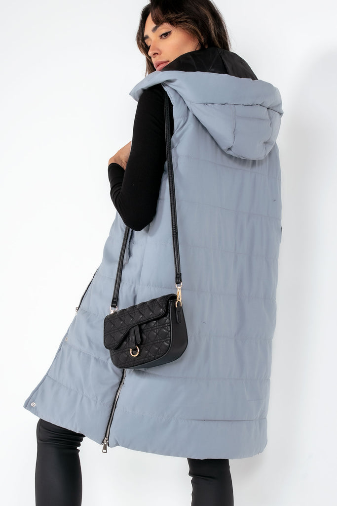 Pippa Grey Oversized Longline Padded Gilet