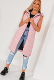Pippa Pink Oversized Longline Padded Gilet