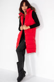 Pippa Red Oversized Longline Padded Gilet