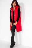 Pippa Red Oversized Longline Padded Gilet