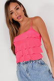 Pippy Pink Slinky Tiered Cami Top