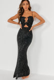 Polly Black Sequin Maxi Dress