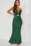 Polly Green Sequin Maxi Dress