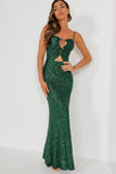 Polly Green Sequin Maxi Dress