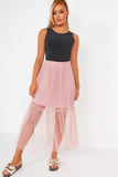 Preston Pink Mesh Maxi Skirt