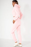 Priya Pink Crop Hooded Jogger Co Ord