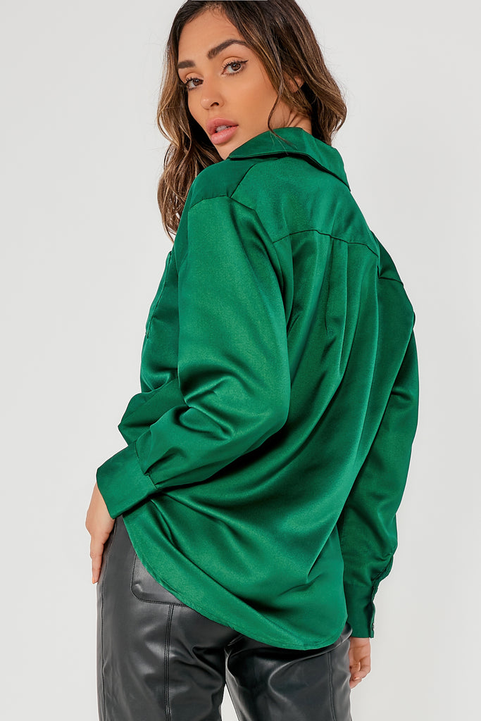 Rania Green Button Front Shirt