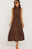 Rhea Brown Printed Maxi Dress