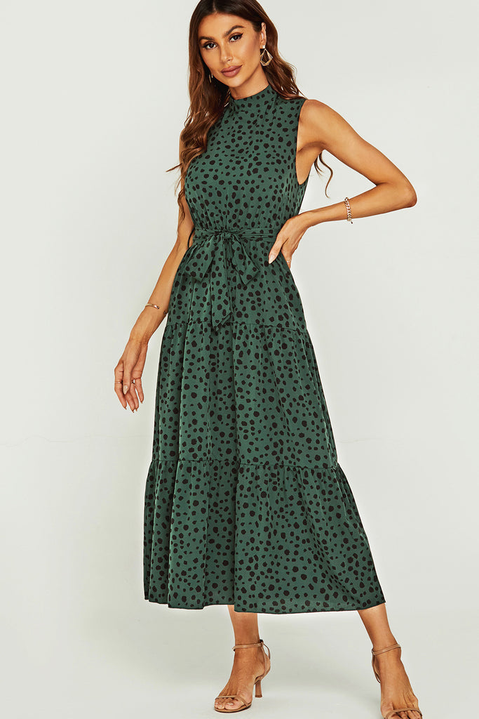 Rhea Green Printed Maxi Dress