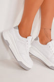 Rowan White Panel Flatform Trainers