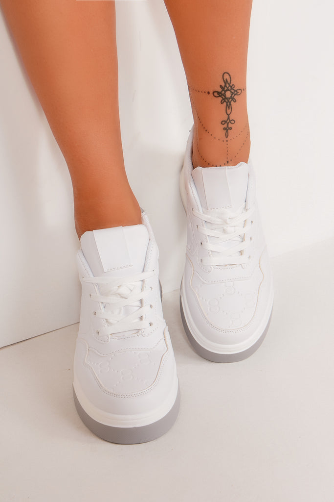 Rowan White Panel Flatform Trainers