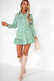 Rubina Green Printed Shirt Dress