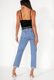 Ryleigh Blue Belted Mom Jeans