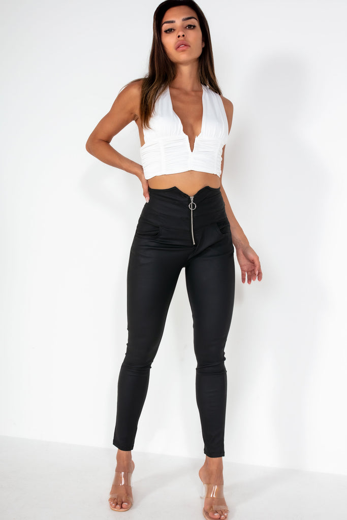 Sadhbh Black Wax High Waist Trouser