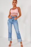 Safia Blue Turn Up Hem Jeans