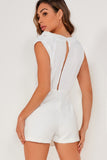 Samara White Cowl Neck Playsuit